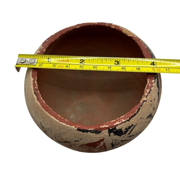 VTG Handcrafted Jemez Pueblo Pottery Bowl Geometric Pattern Signed Chinana READ - Picture 9 of 10